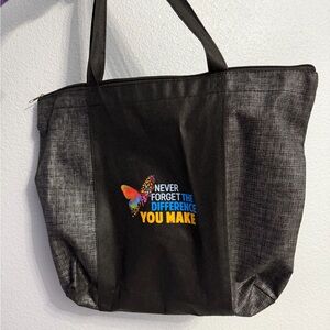 Black Tote Bag with Inspirational Print